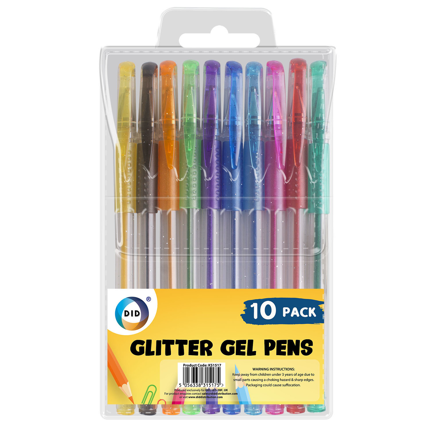 10x stuks glitter gekleurde gelpennen