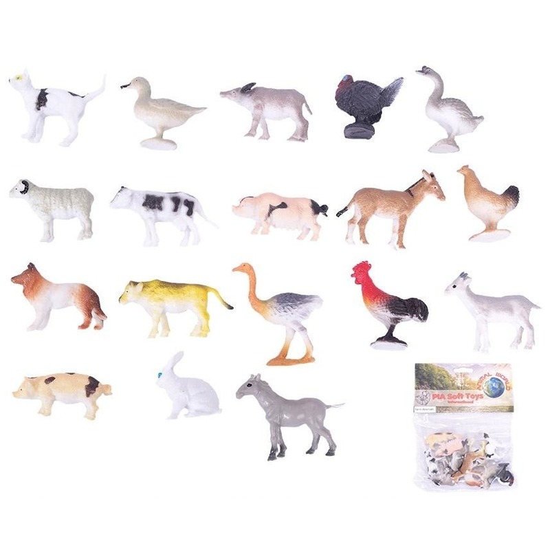 12x Boerderij speelgoed diertjes/dieren - 2-6 cm