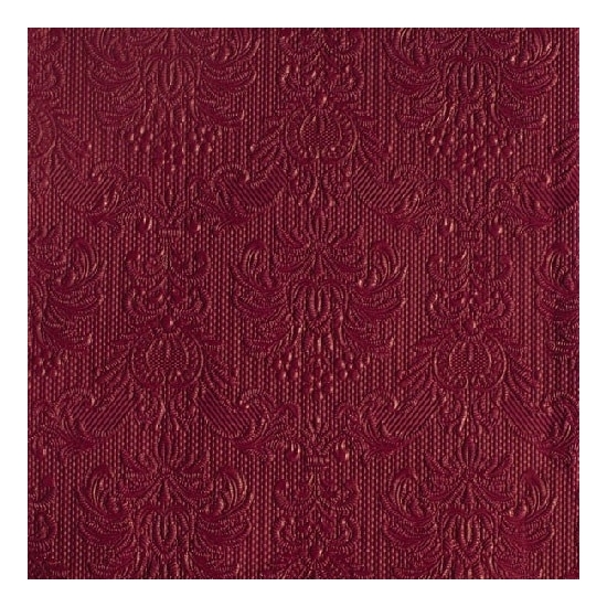15x Luxe servetten barok patroon bordeaux rood 3 laags