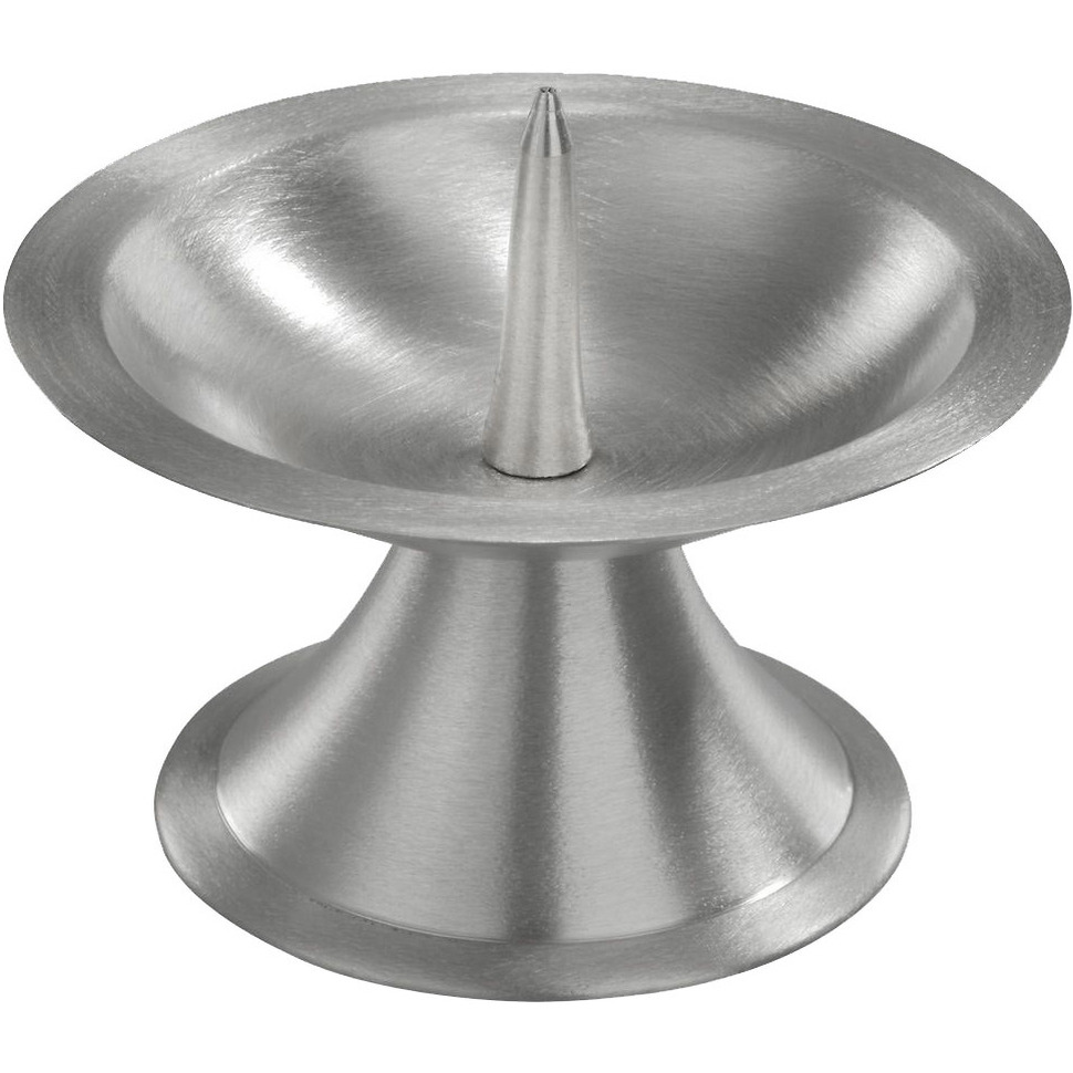 1x Luxe metalen kaarsenhouder zilver voor stompkaarsen van 5 6 cm