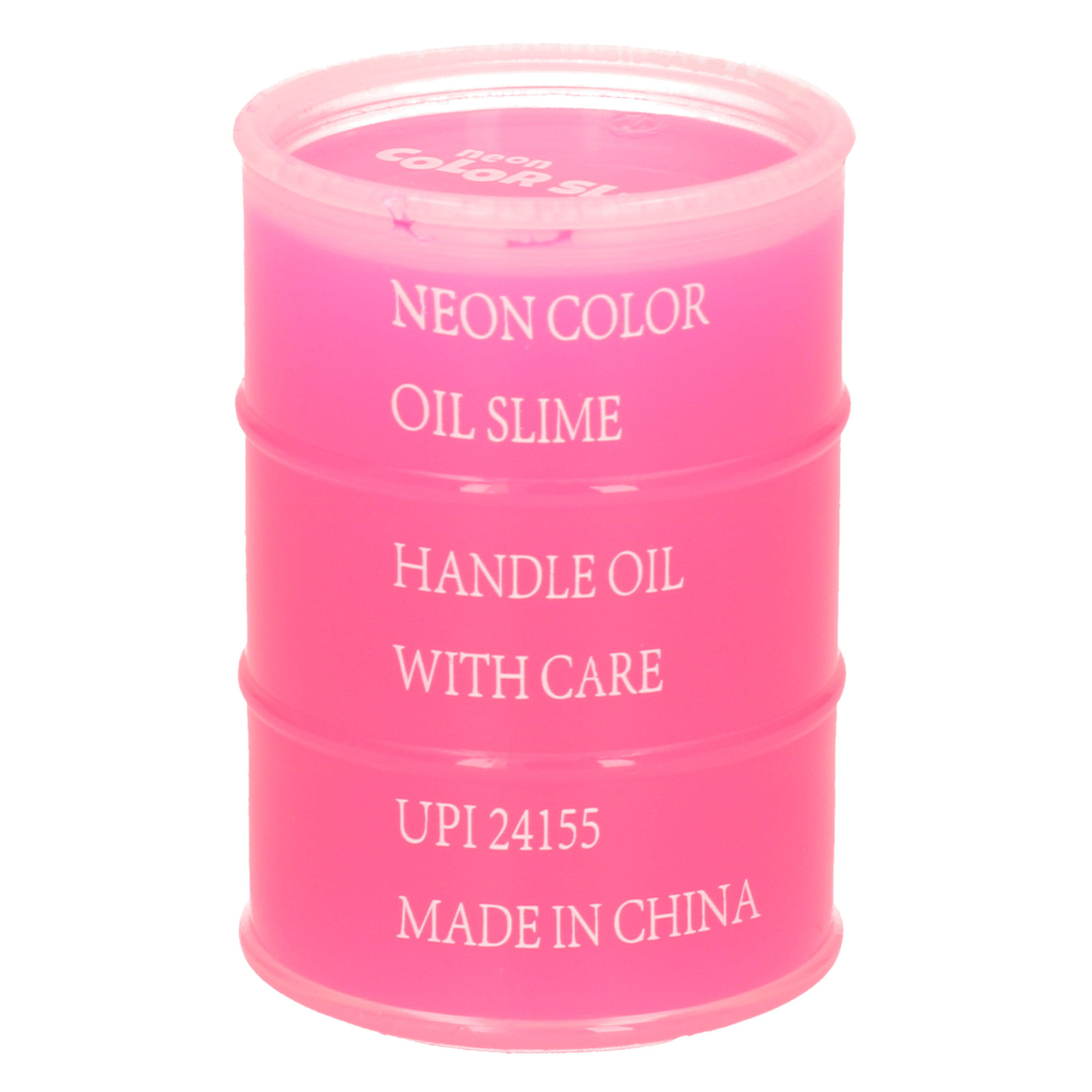 1x Potjes speelgoed/hobby slijm roze in olievat 5,5 x 8 cm 150 ml inhoud