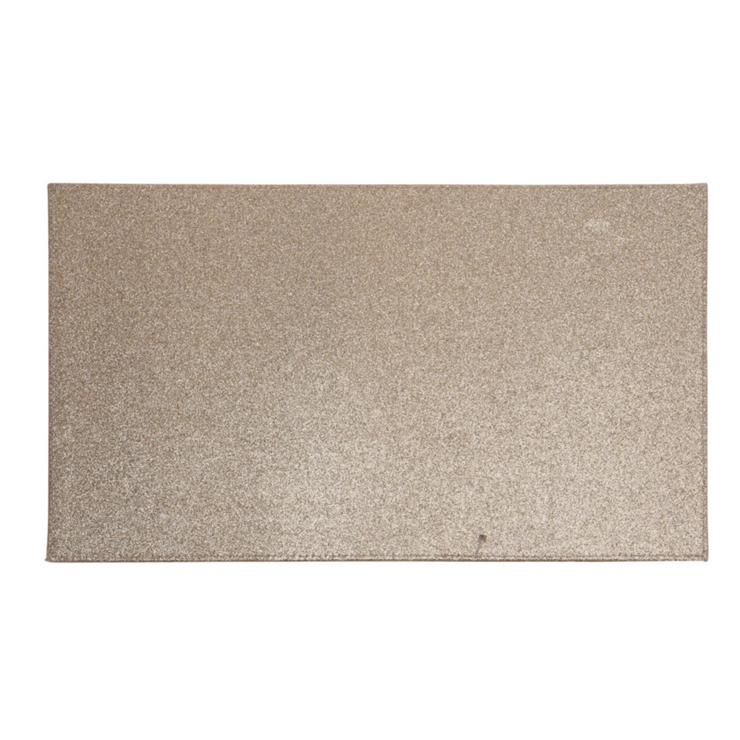 1x Rechthoekige glitter placemats onderleggers bruin goud 44 x 29 cm