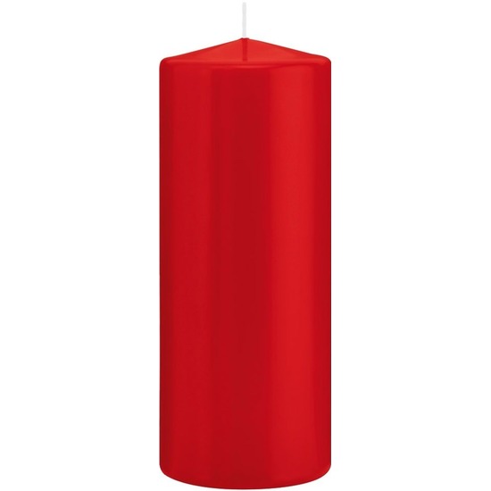 1x Rode cilinderkaars stompkaars 8 x 20 cm 119 branduren