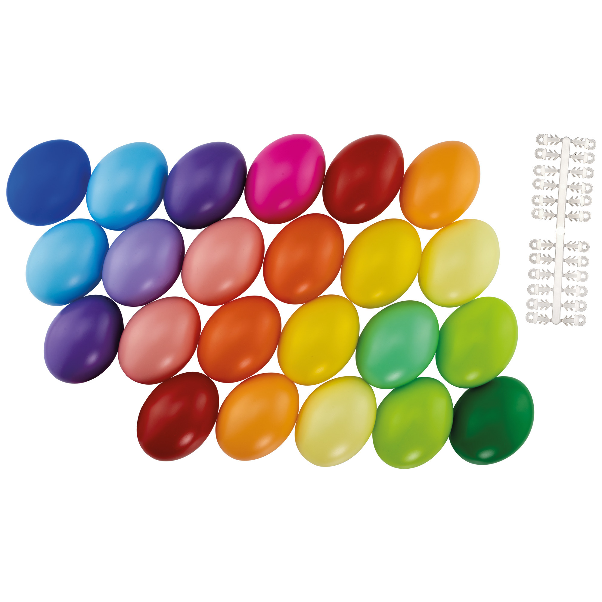 24x stuks gekleurde hobby knutselen eieren van plastic 6 cm