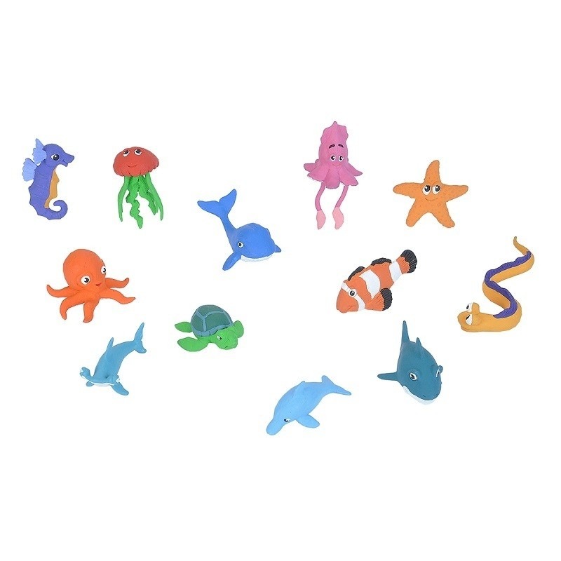 24x Zeedieren/oceaan baby dieren speelgoed figuren