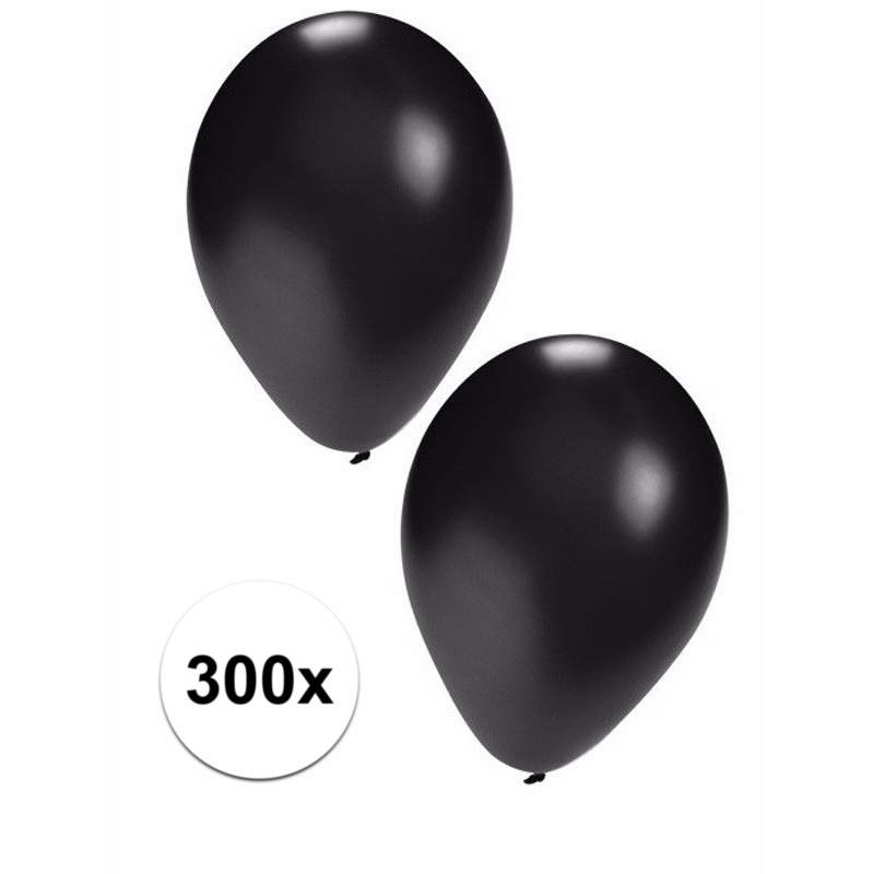 300 Zwarte carnavals ballonnen