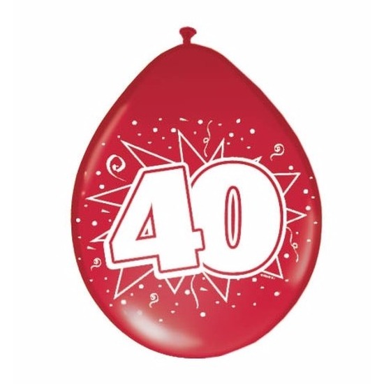 40x Rode ballonnen 40 jaar jubileum thema