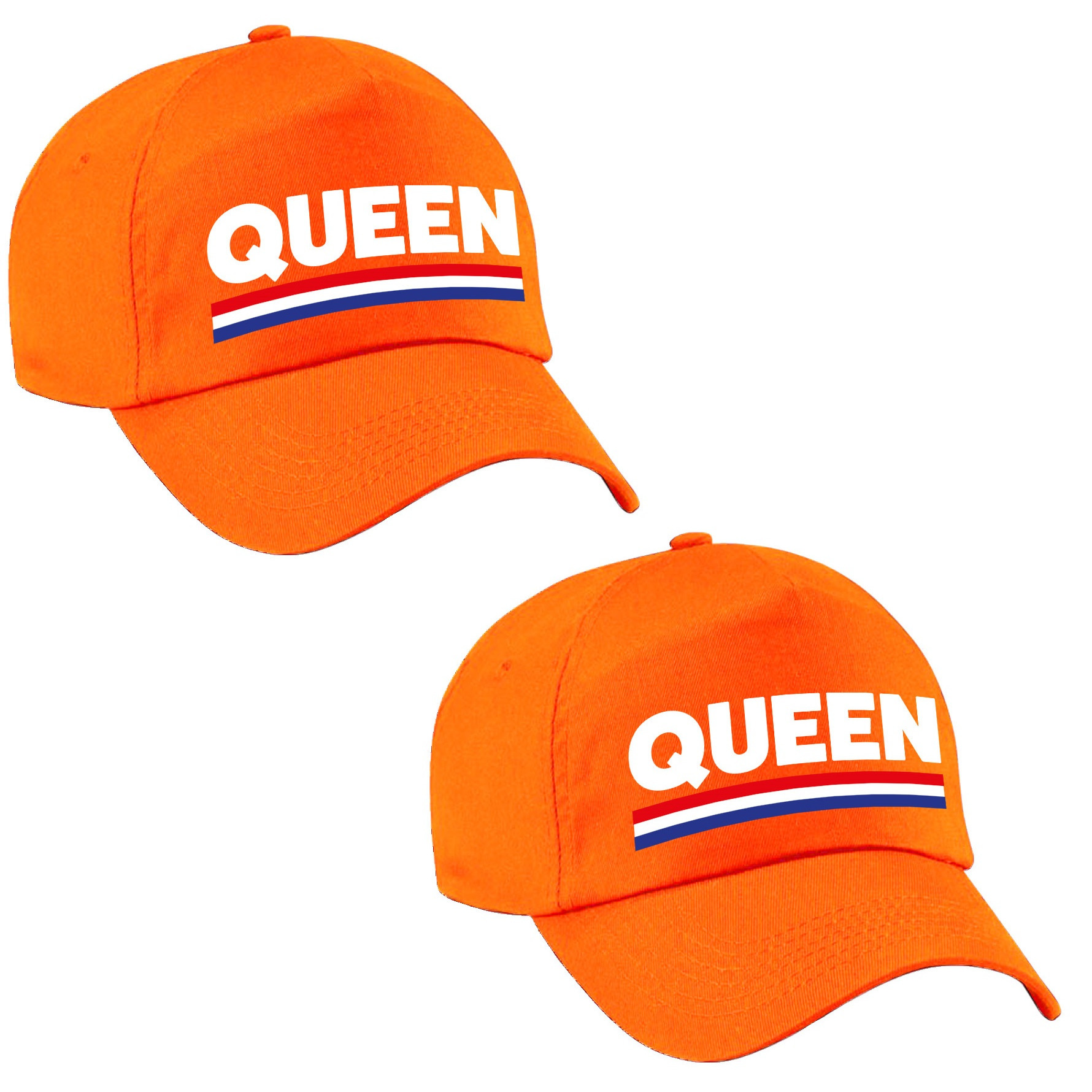 4x stuks queen pet cap oranje Koningsdag EK WK