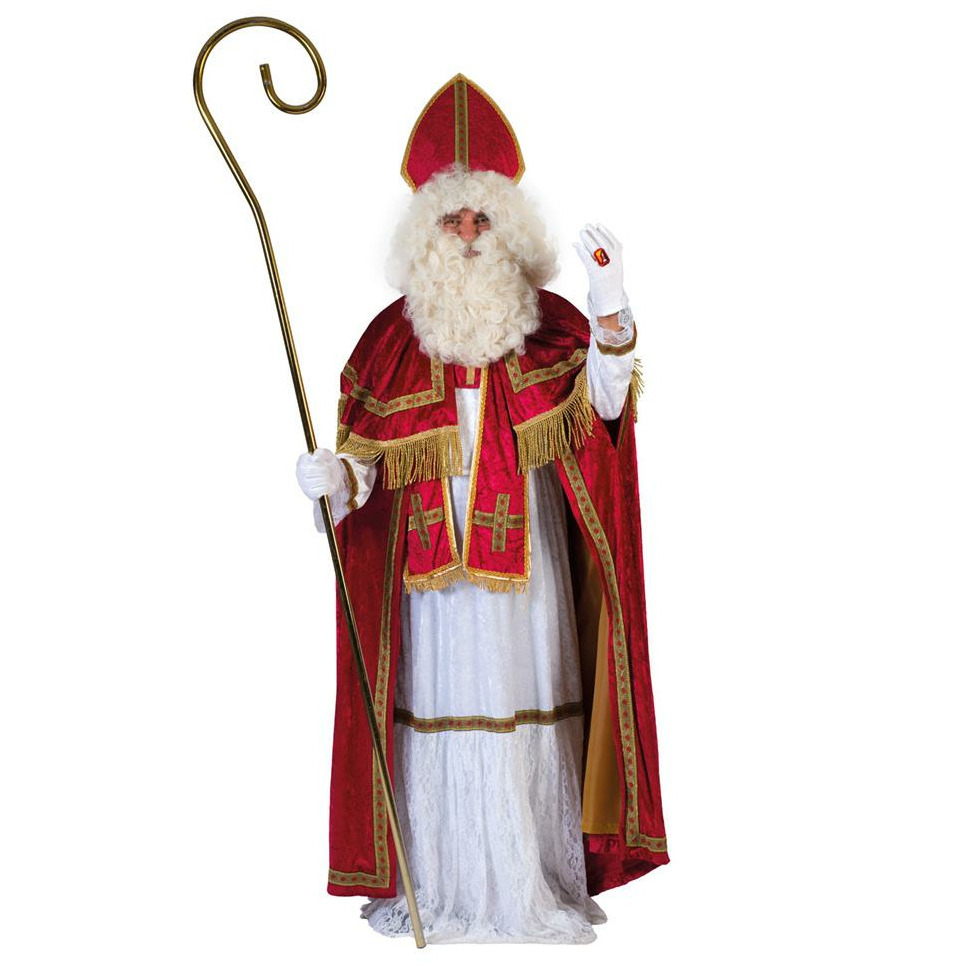 5 delige Sinterklaas kostuum set polyester met mijter voor volwassenen