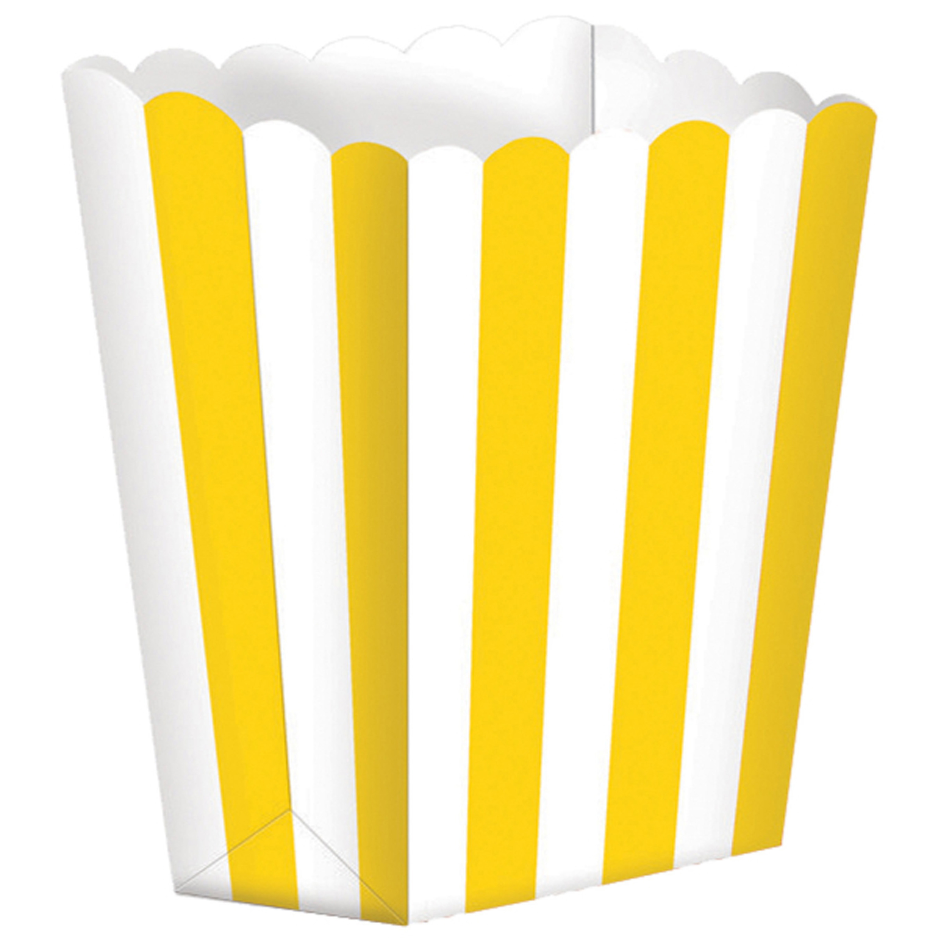 5x stuks Popcorn snoep bakjes geel wit