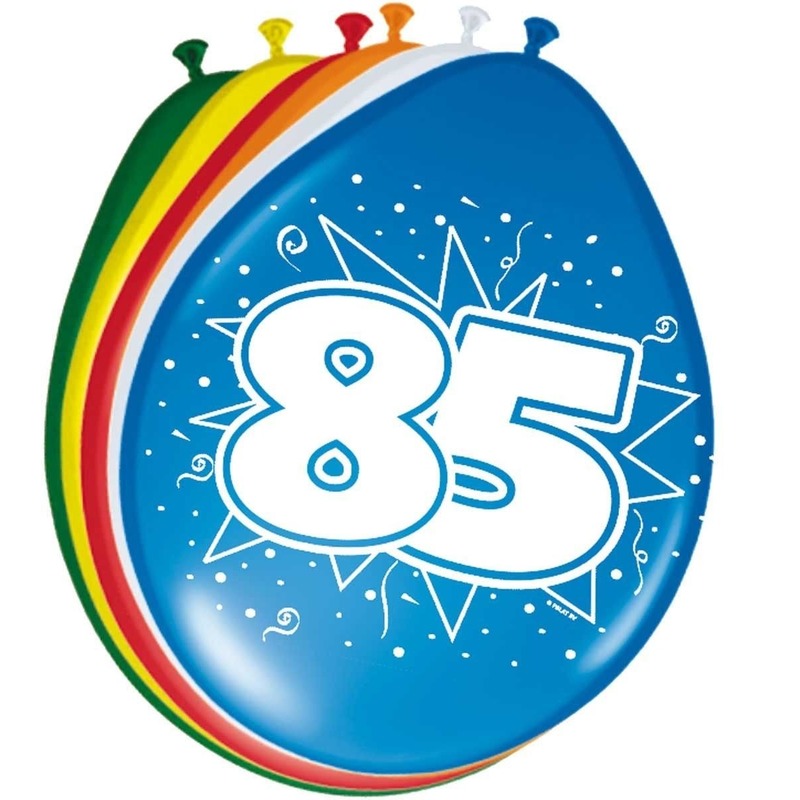 8x stuks ballonnen 85 jaar