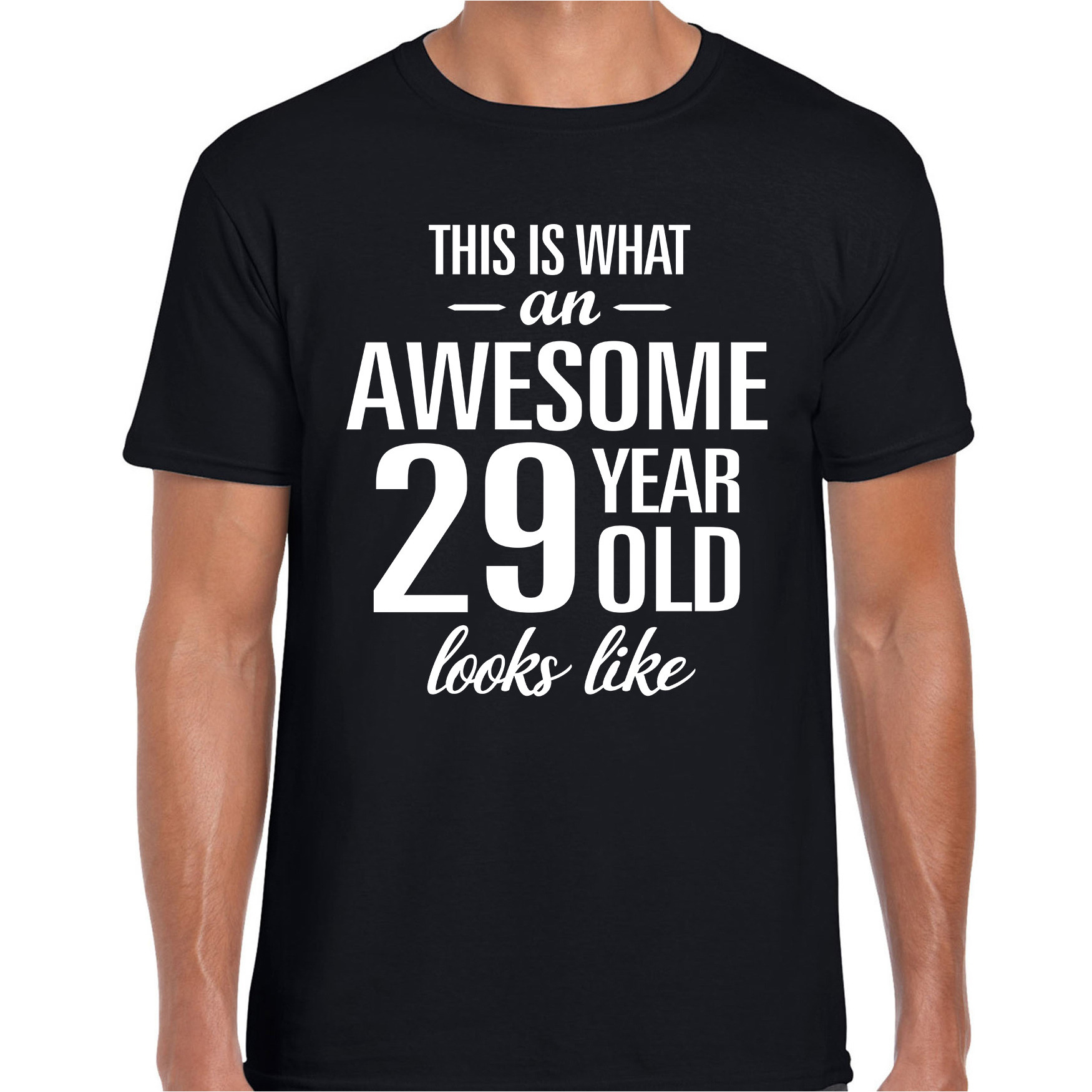 Awesome 29 year 29 jaar cadeau t shirt zwart heren