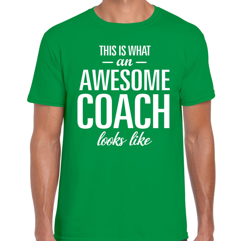 Awesome Coach cadeau t shirt groen heren