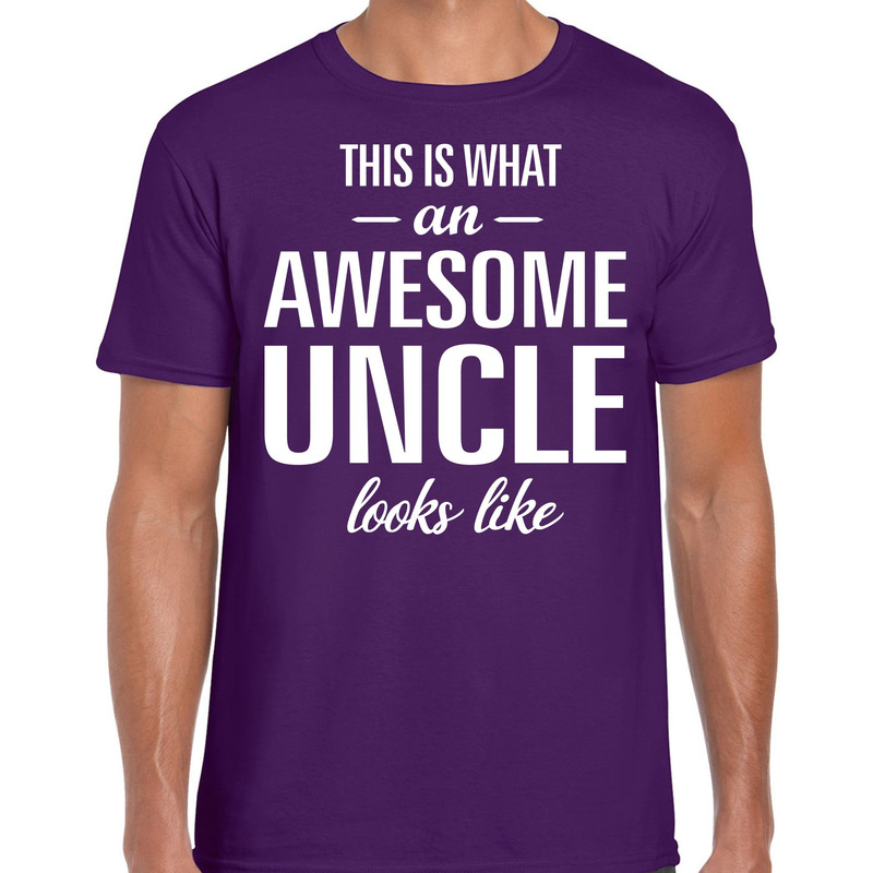 Awesome Uncle oom cadeau t shirt paars heren