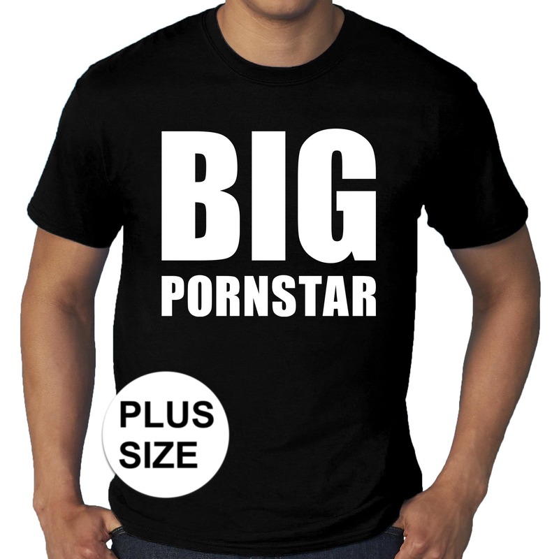 Big pornstar grote maten t shirt zwart heren. op dit zwarte grote maat shirt staat heel groot big pornstar. ...