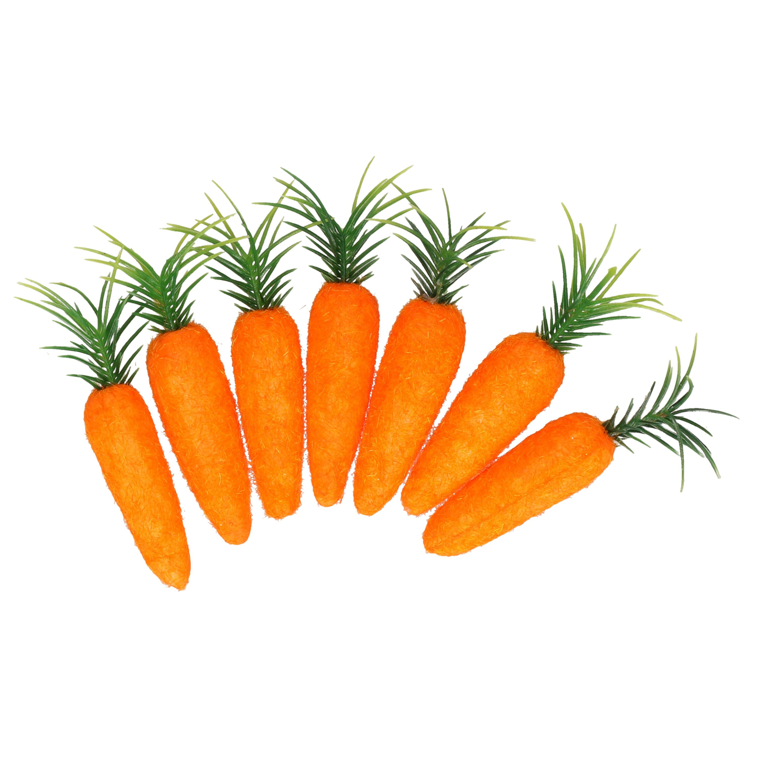 Decoratie wortelen worteltjes set 7x stuks oranje 7 cm knutselen