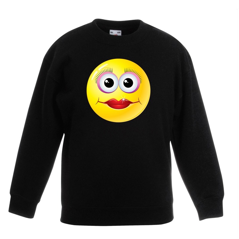 Emoticon sweater diva zwart kinderen bestellen voor € 19.49 bij het ...