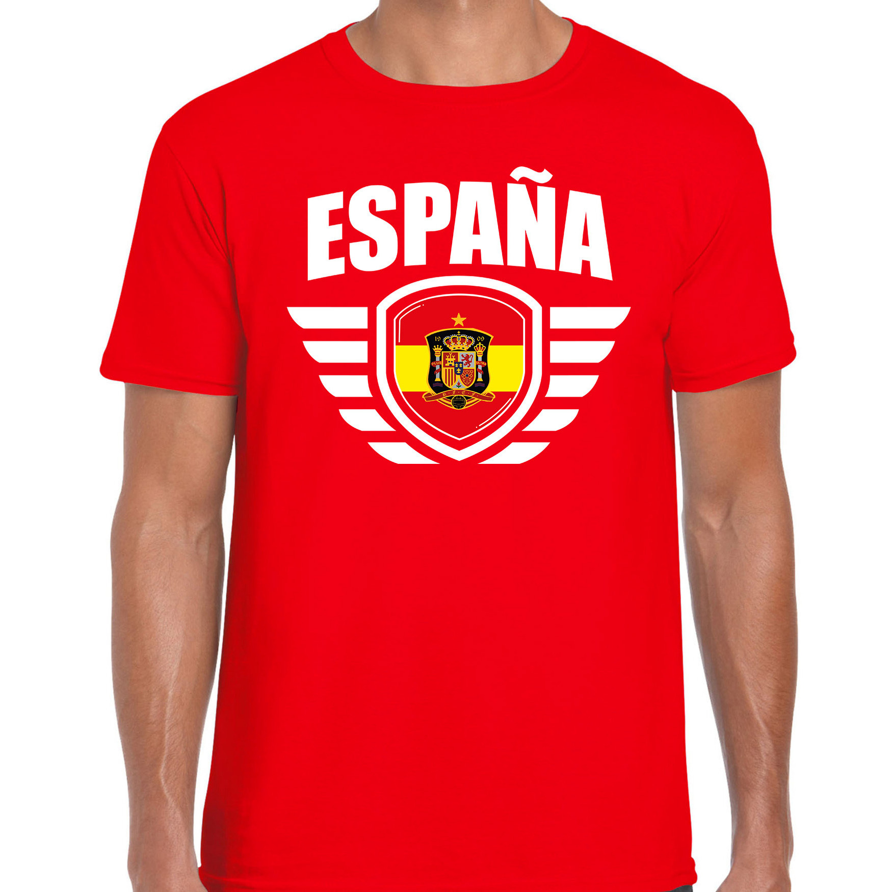 Espana landen voetbal t shirt rood heren EK WK voetbal