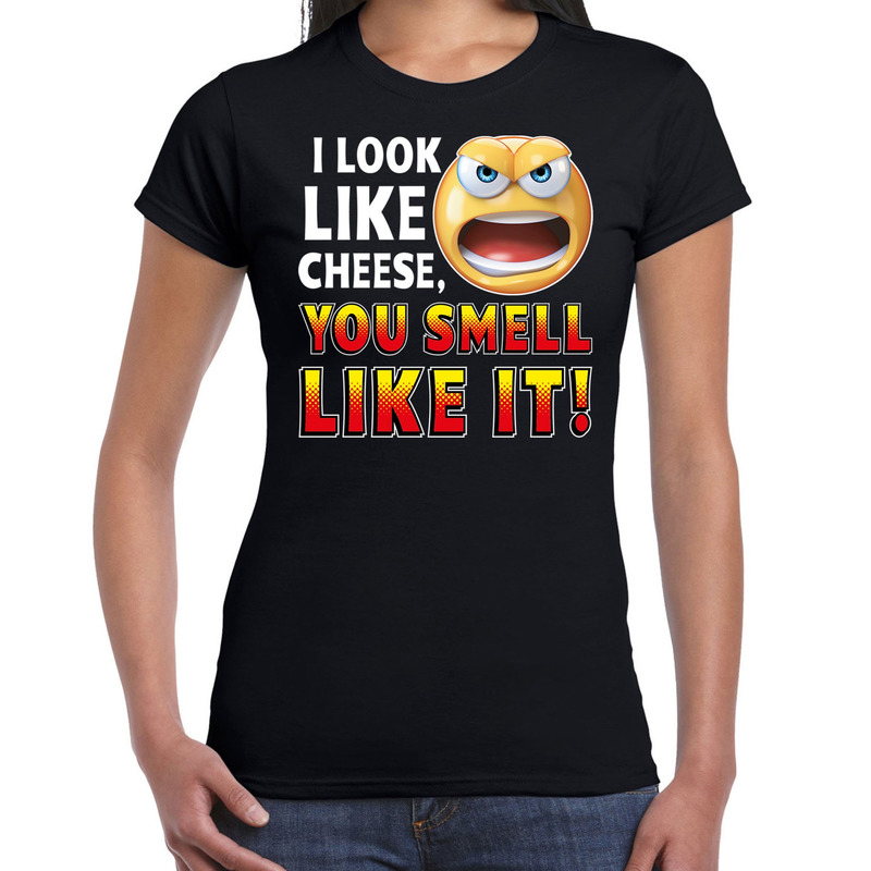 Funny emoticon I look like cheese you smell like it cadeau shirt