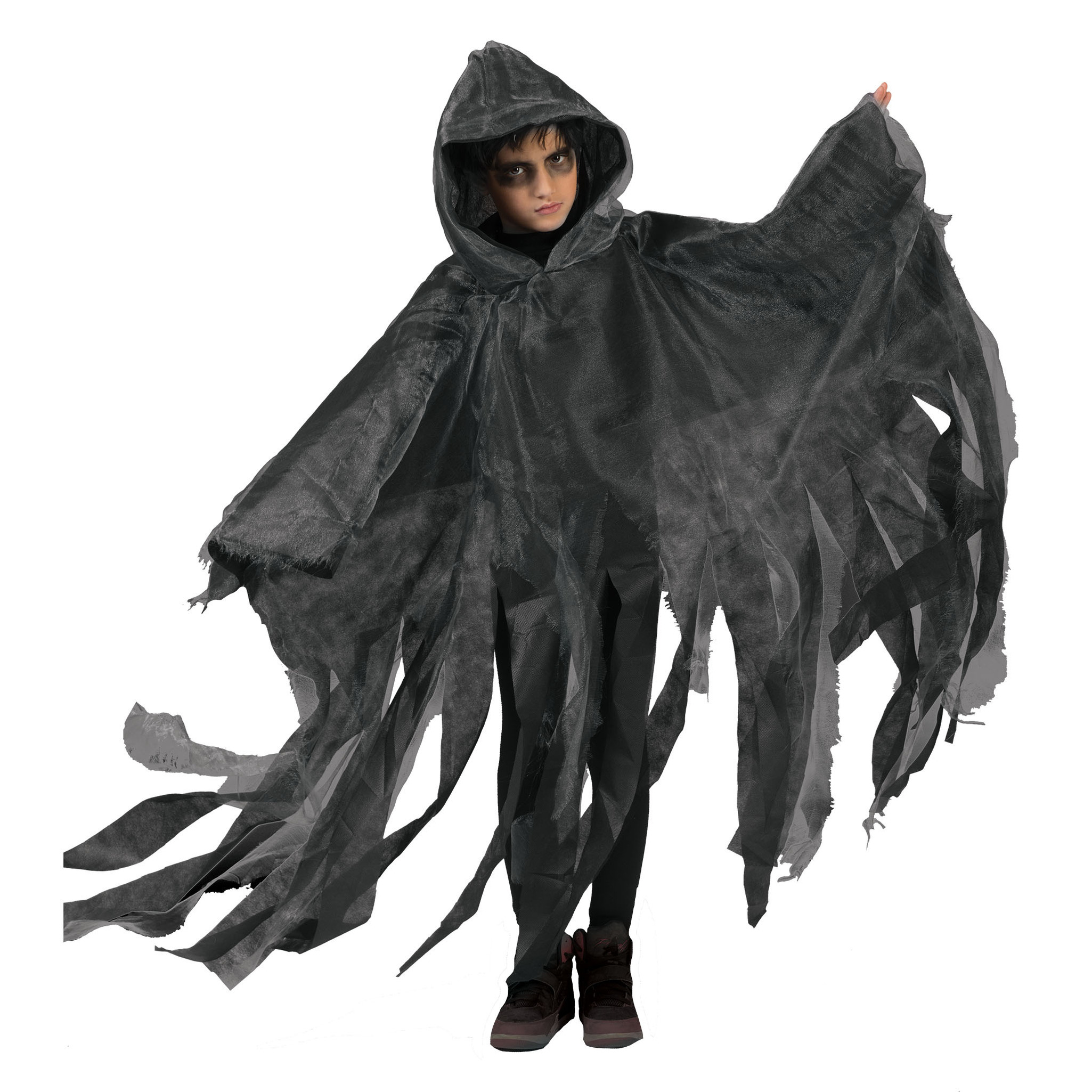 Funny Fashion Halloween verkleed cape gewaad met kap Spook geest Grijs Voor kinderen