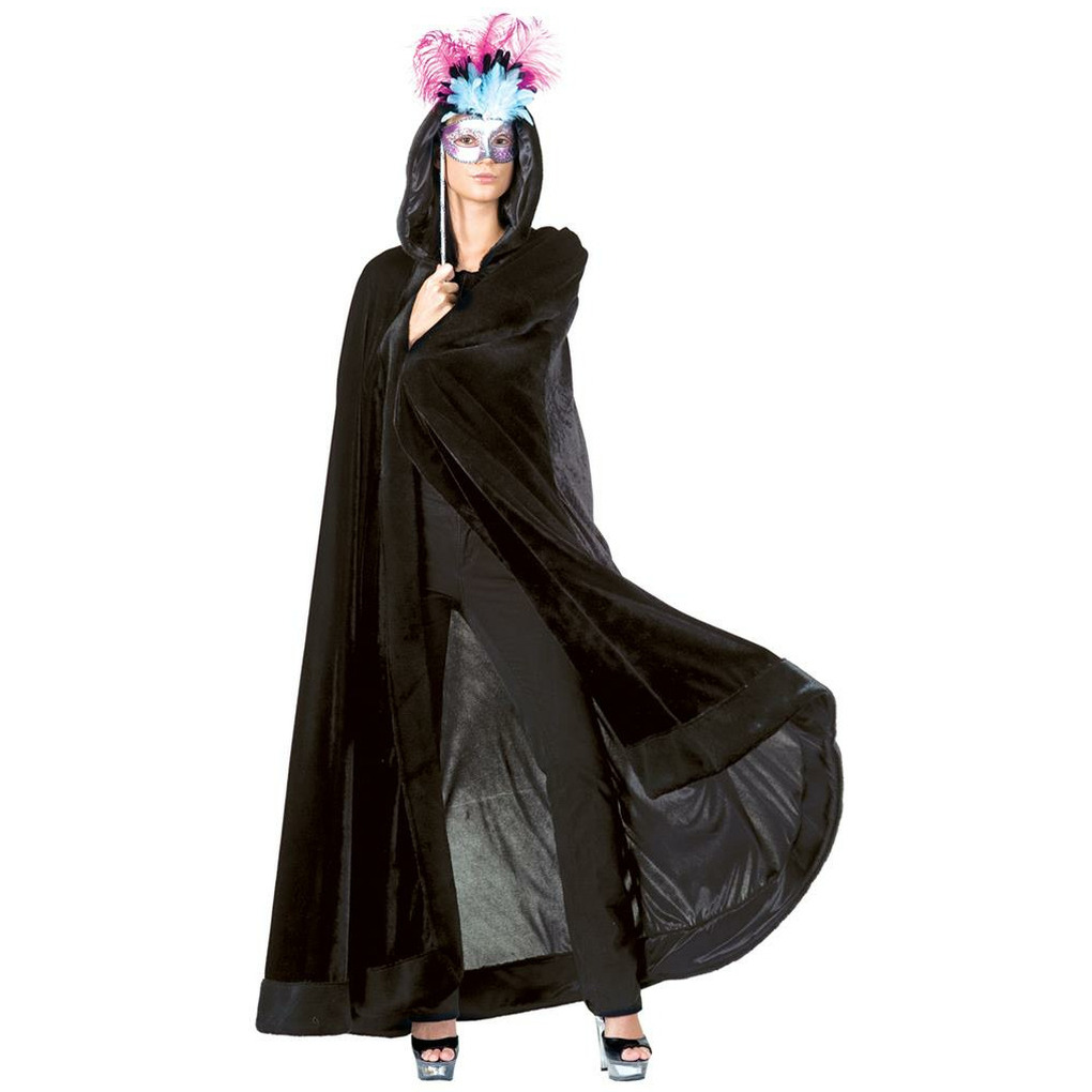 Funny Fashion Halloween verkleed cape met kap zwart Carnaval kostuum kleding