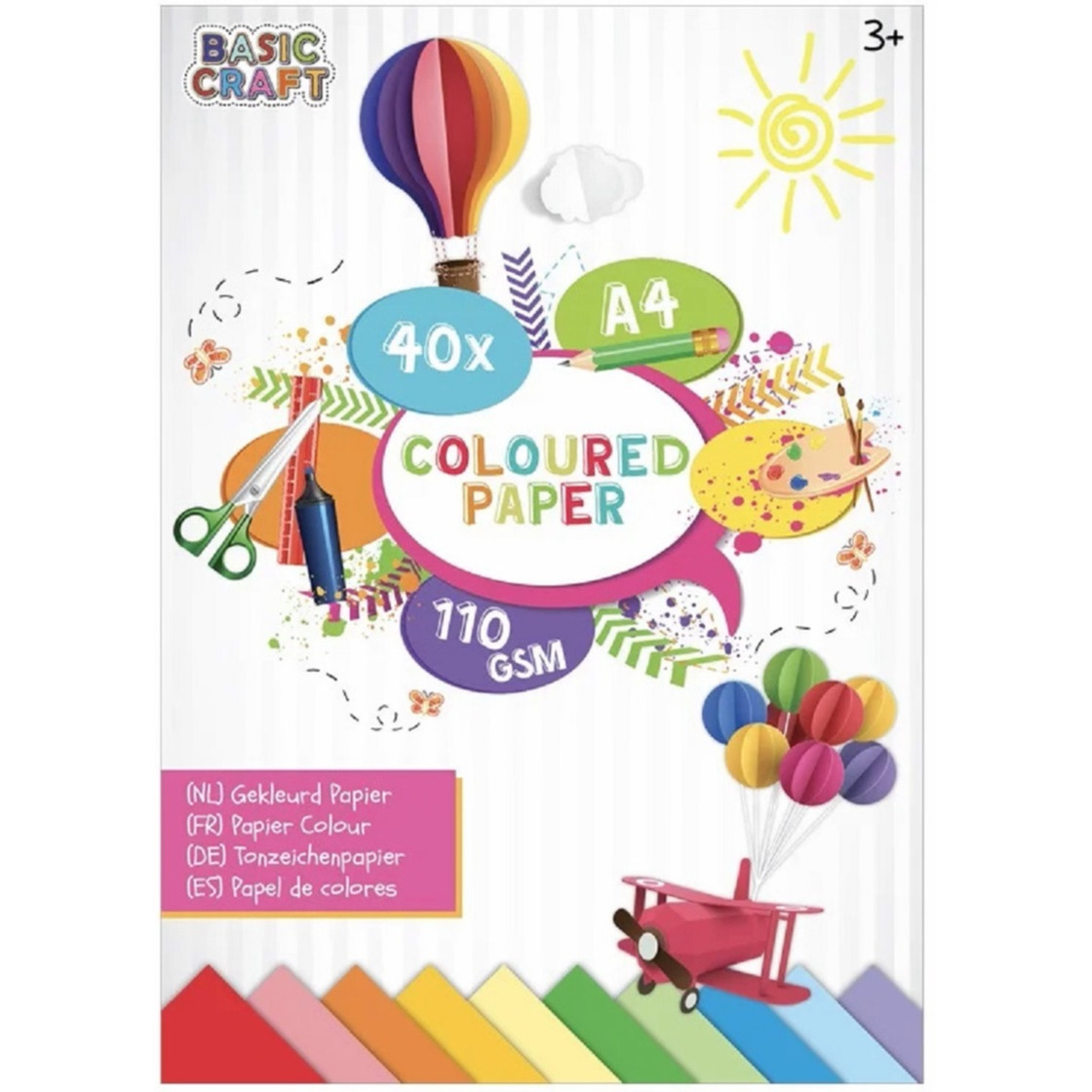 Gekleurd papier 40x vellen A4 formaat knutselpapier tekenpapier