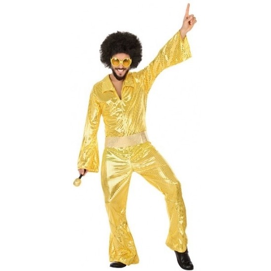 Gouden disco verkleed pak kostuum voor heren
