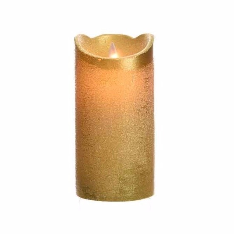 Gouden LED kaarsen stompkaarsen 15 cm flakkerend