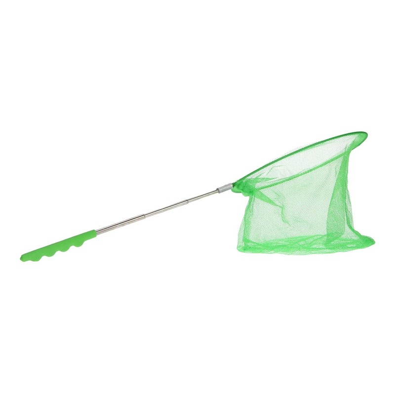 Groen uitschuifbaar visnet/vlindernet 36 cm