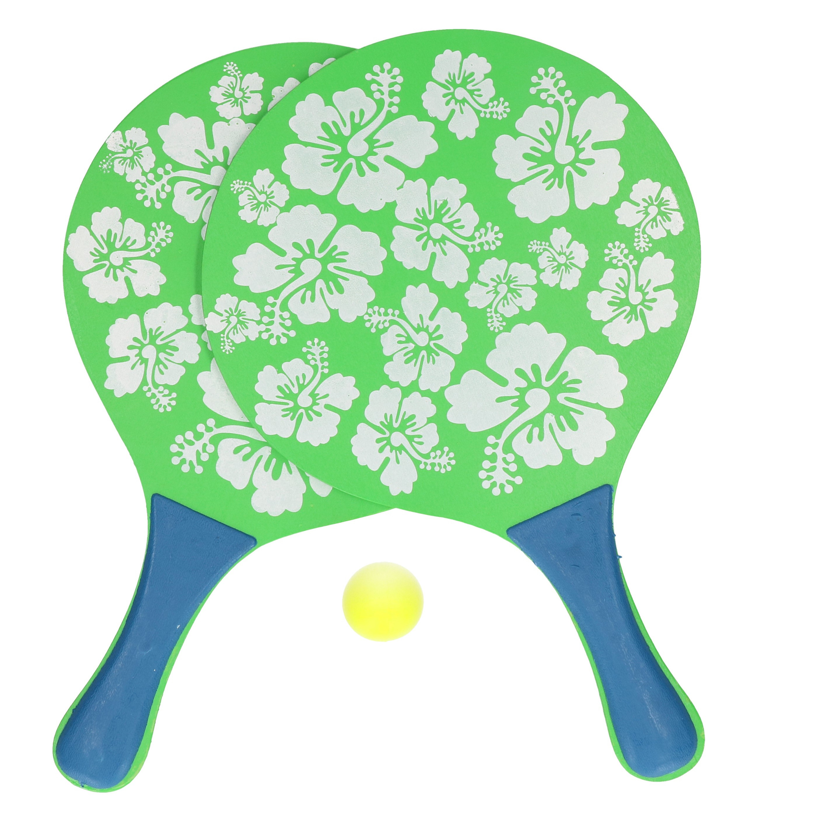 Groene beachball set met bloemenprint buitenspeelgoed