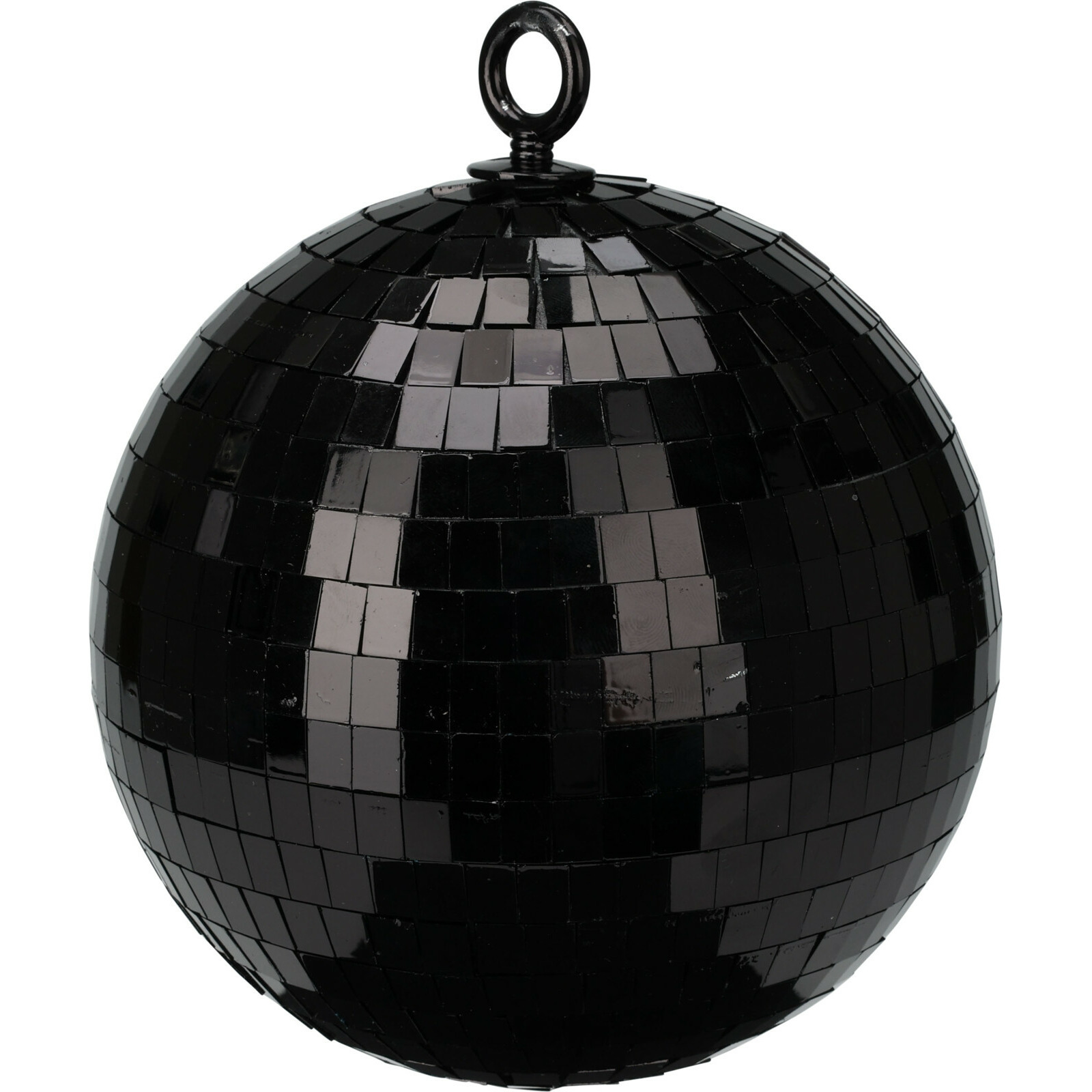 Grote discobal kerstbal spiegel kerstbal 1x zwart 18 cm kunststof