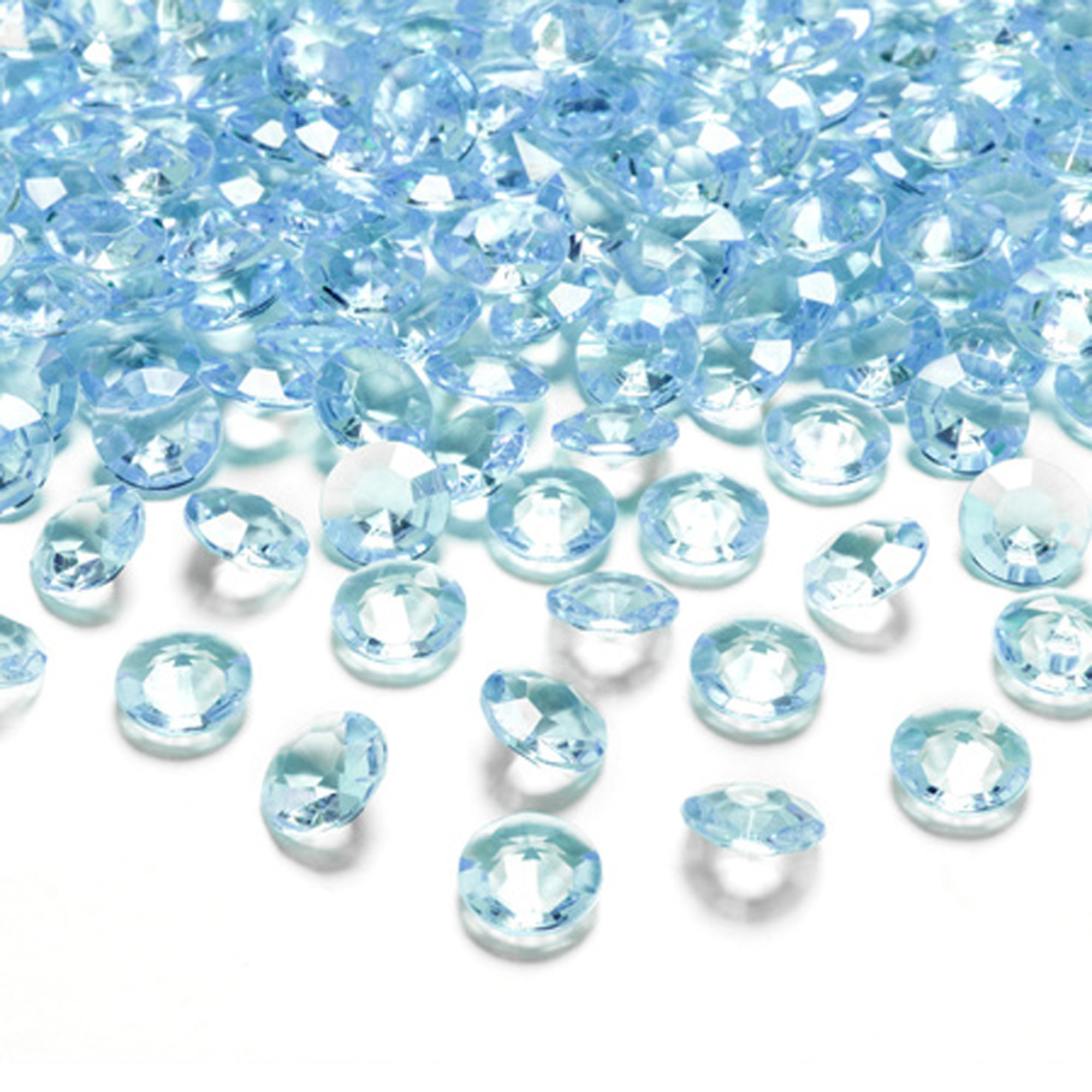 Hobby decoratie nep diamantjes steentjes 50x turquoise blauw D1,2 x H0,7 cm