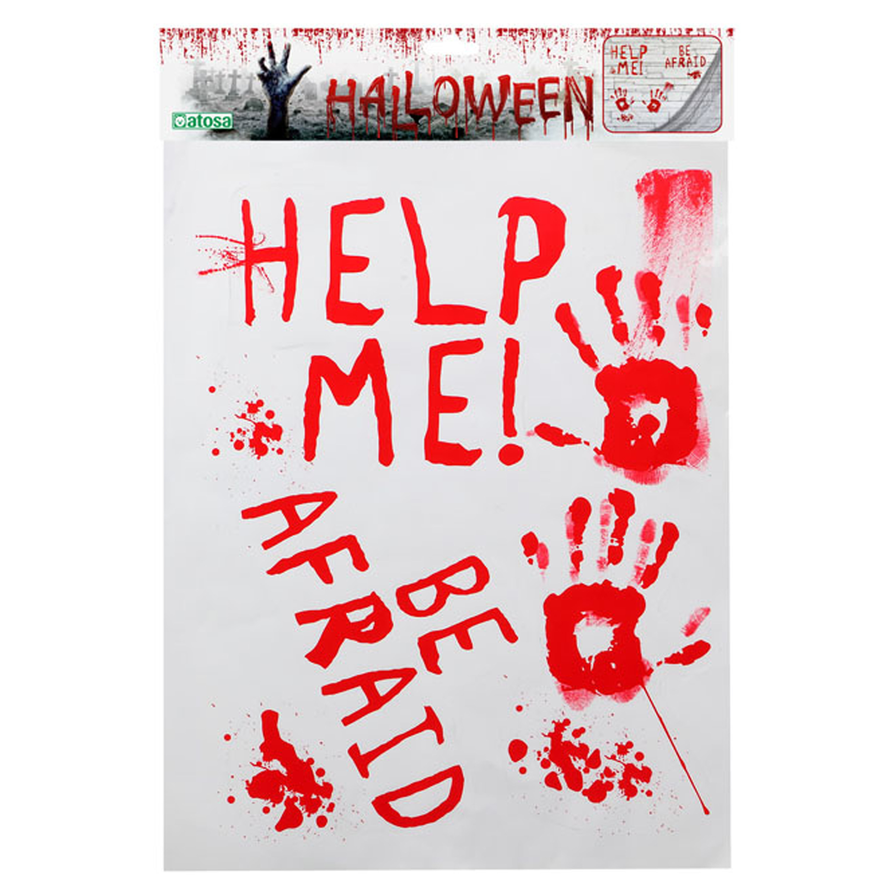 Horror Halloween raamsticker Bloederige teksten 42 x 19 cm Feestartikelen versiering