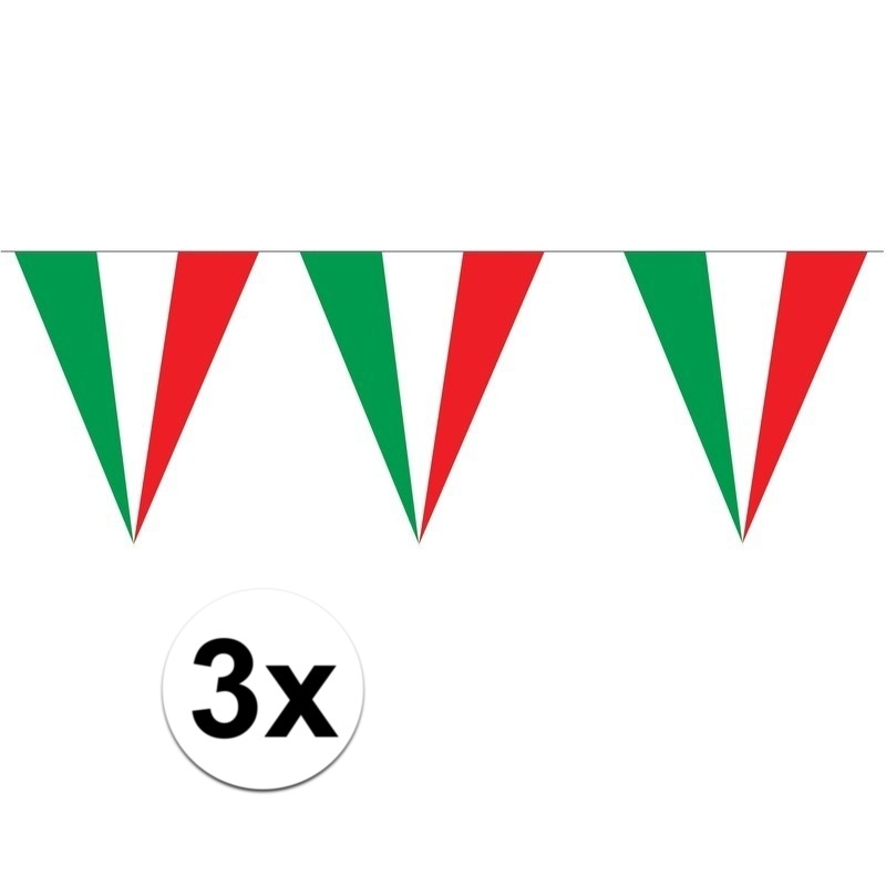 Italiaanse versiering vlaggenlijn 3 stuks
