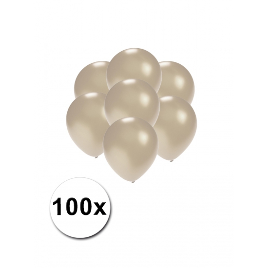 Kleine ballonnen zilver metallic 100 stuks