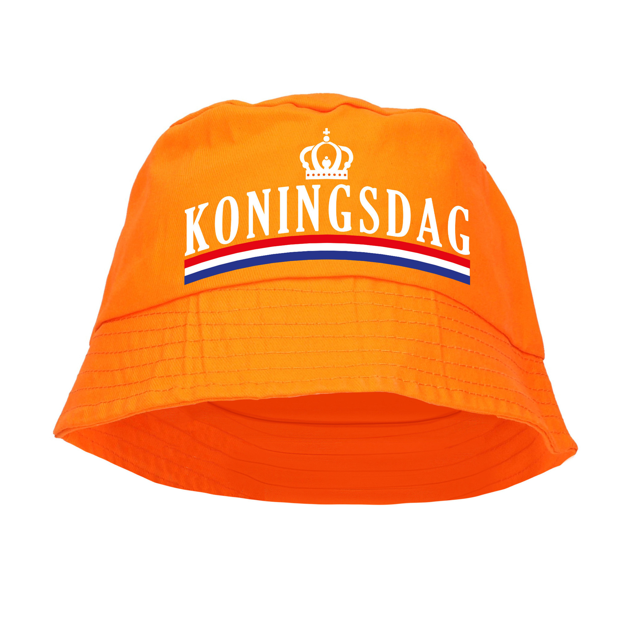 Koningsdag bucket hat zonnehoedje oranje voor dames en heren