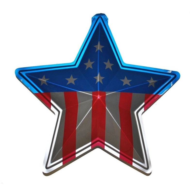 Kunststof wand decoratie ster van vlag Amerika USA 45 cm