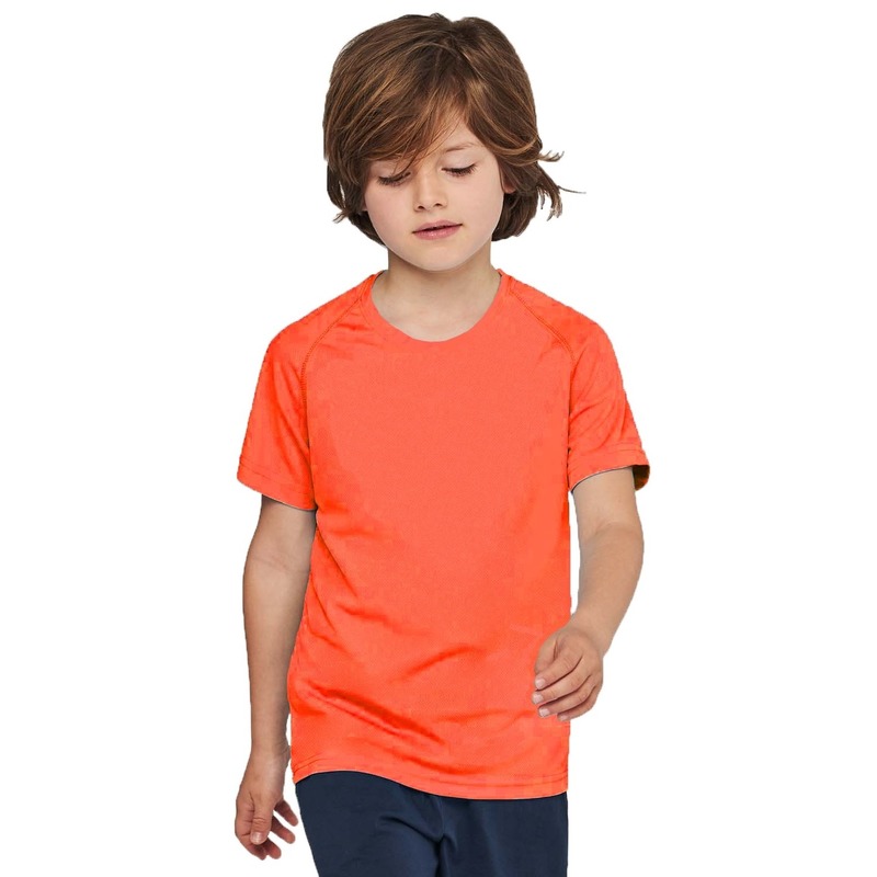 Oranje t shirt sportshirt voor kinderen