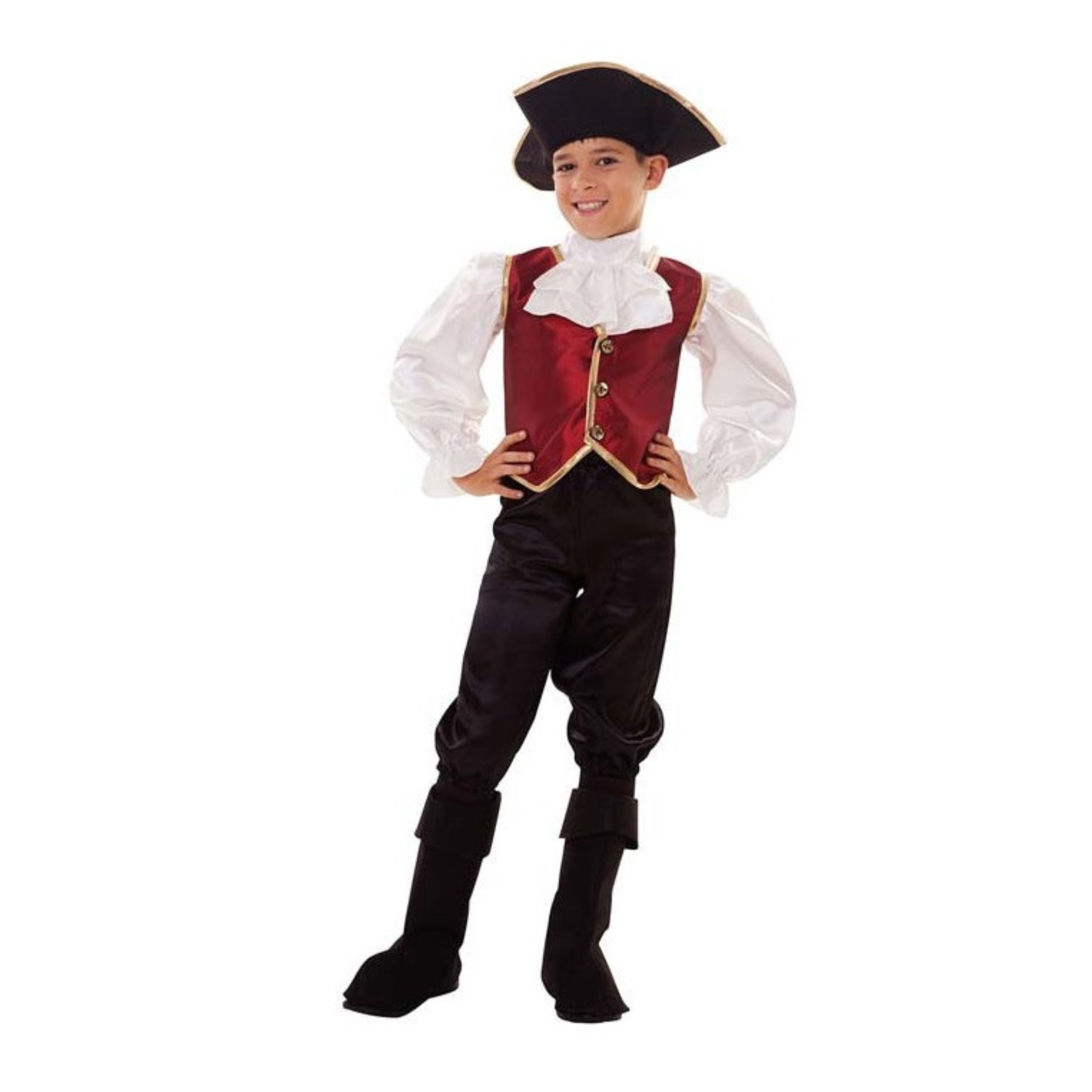 Piraten kostuum rood zwart voor jongens vierdelige verkleed set