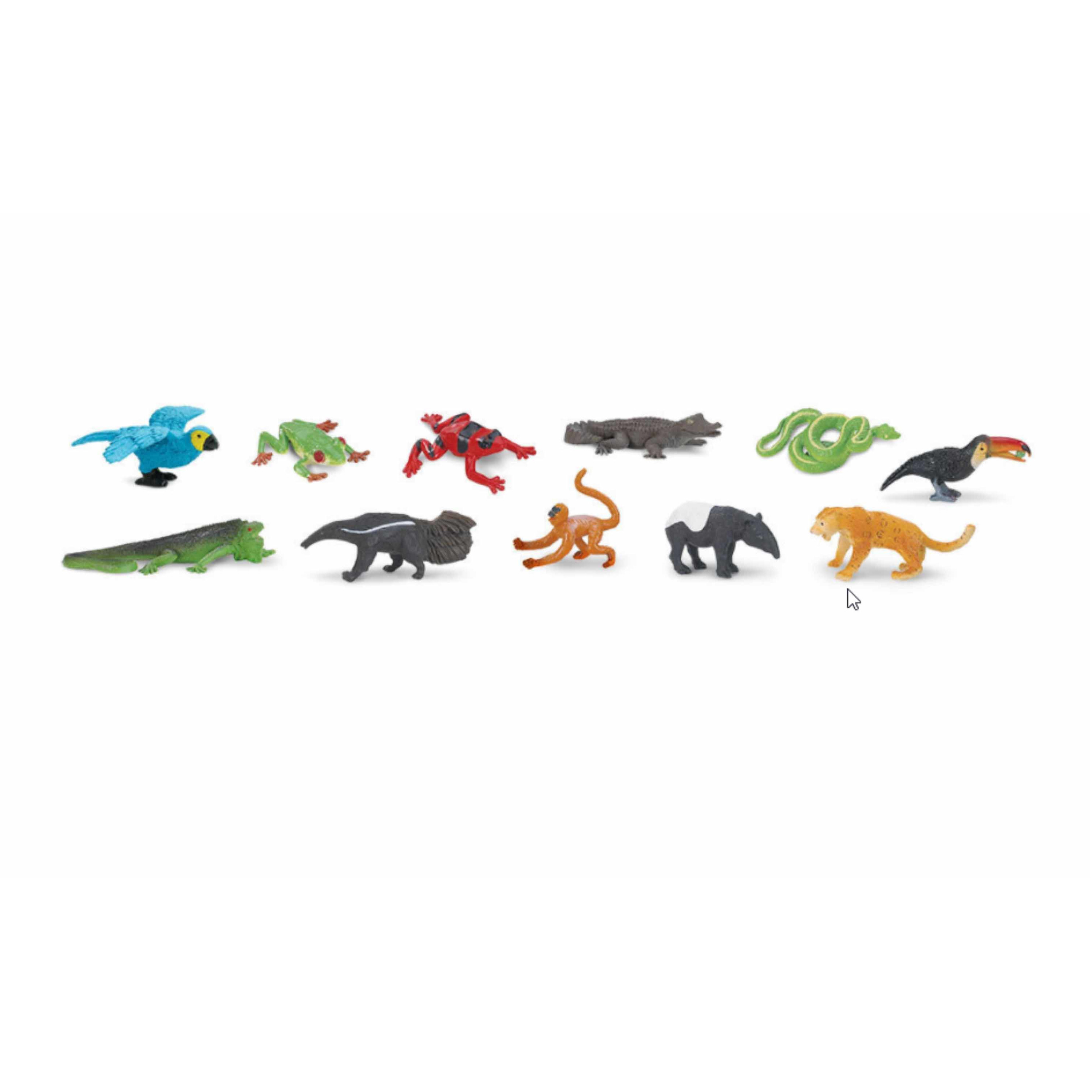 Plastic speelgoed dieren figuren oerwoud wilde dieren 11 stuks
