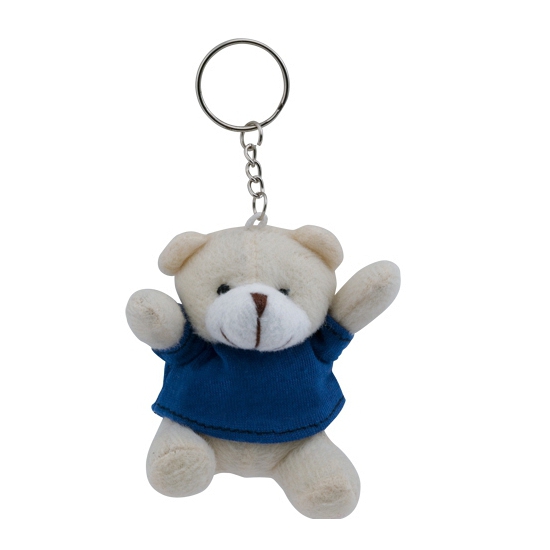 Pluche sleutelhanger teddybeer blauw 8 cm bestellen voor