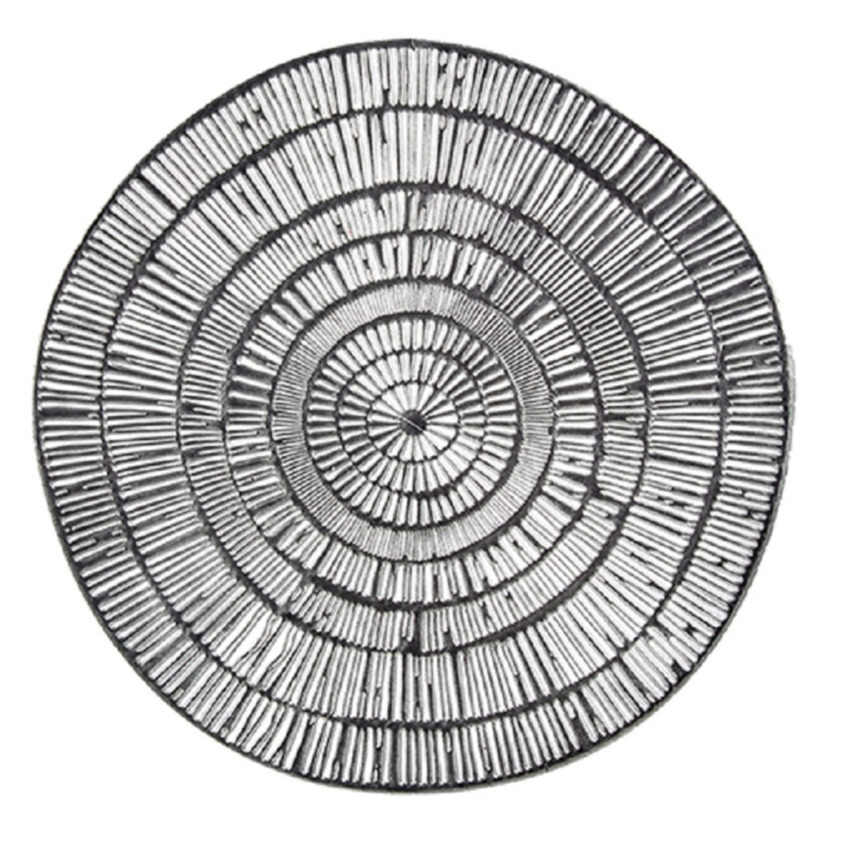 Ronde Placemats metallic zilver look diameter 38 cm