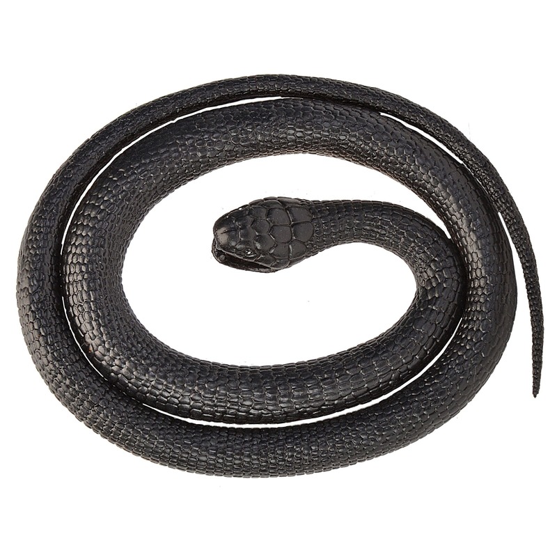 Rubberen speelgoed zwarte mamba slang rubber 117 cm