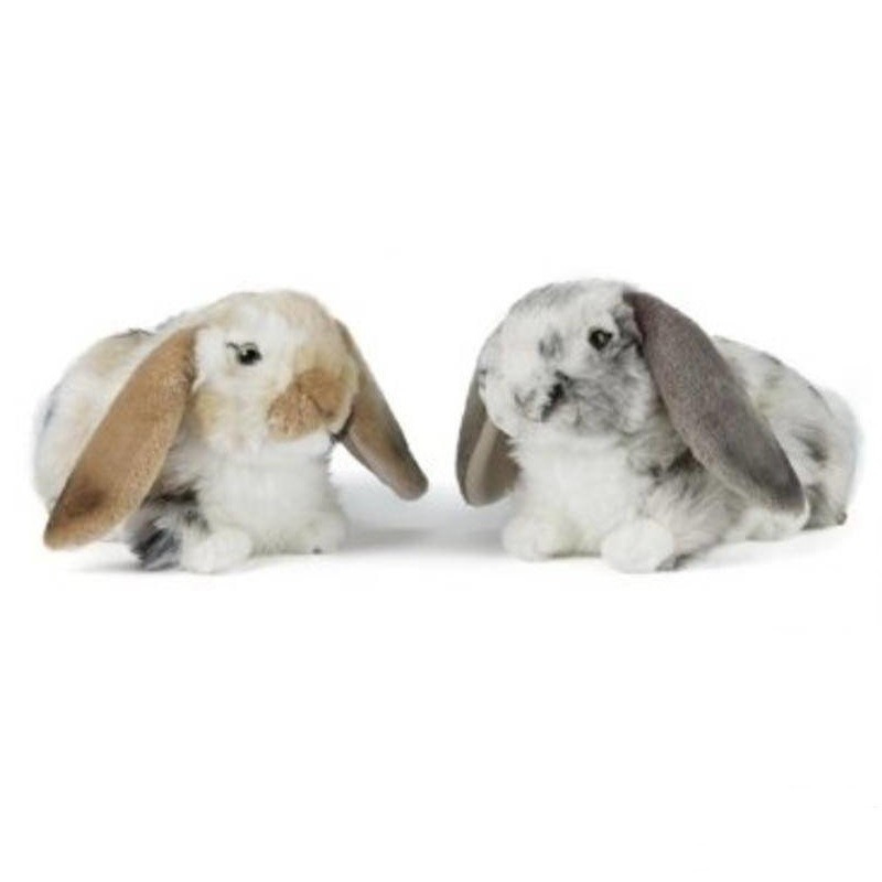 Universeel Reciteren Schrijfmachine Set van 2x luxe pluche hangoor konijnen knuffels 30 cm bestellen voor €  77.98 bij het Knuffelparadijs