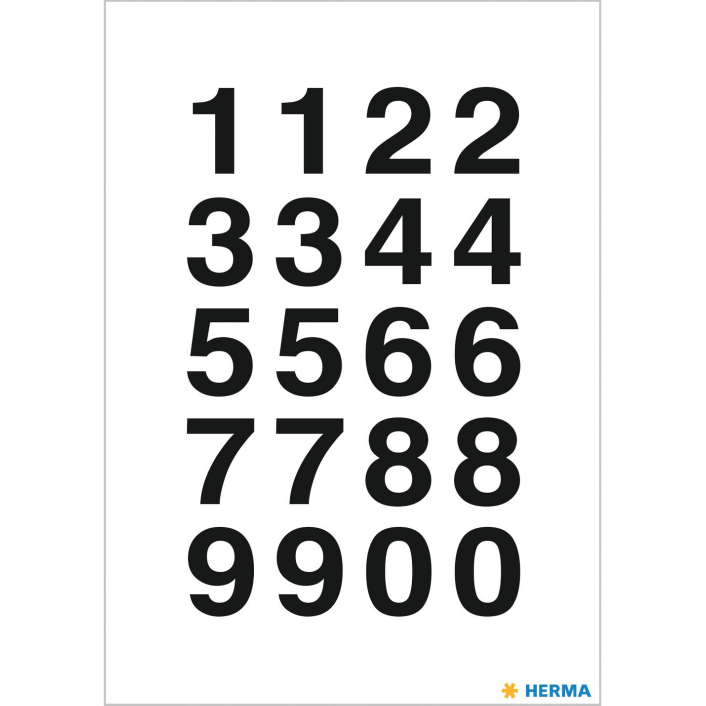 Stickervellen 40x plak cijfers getallen 0 9 zwart transparant 20x18 mm