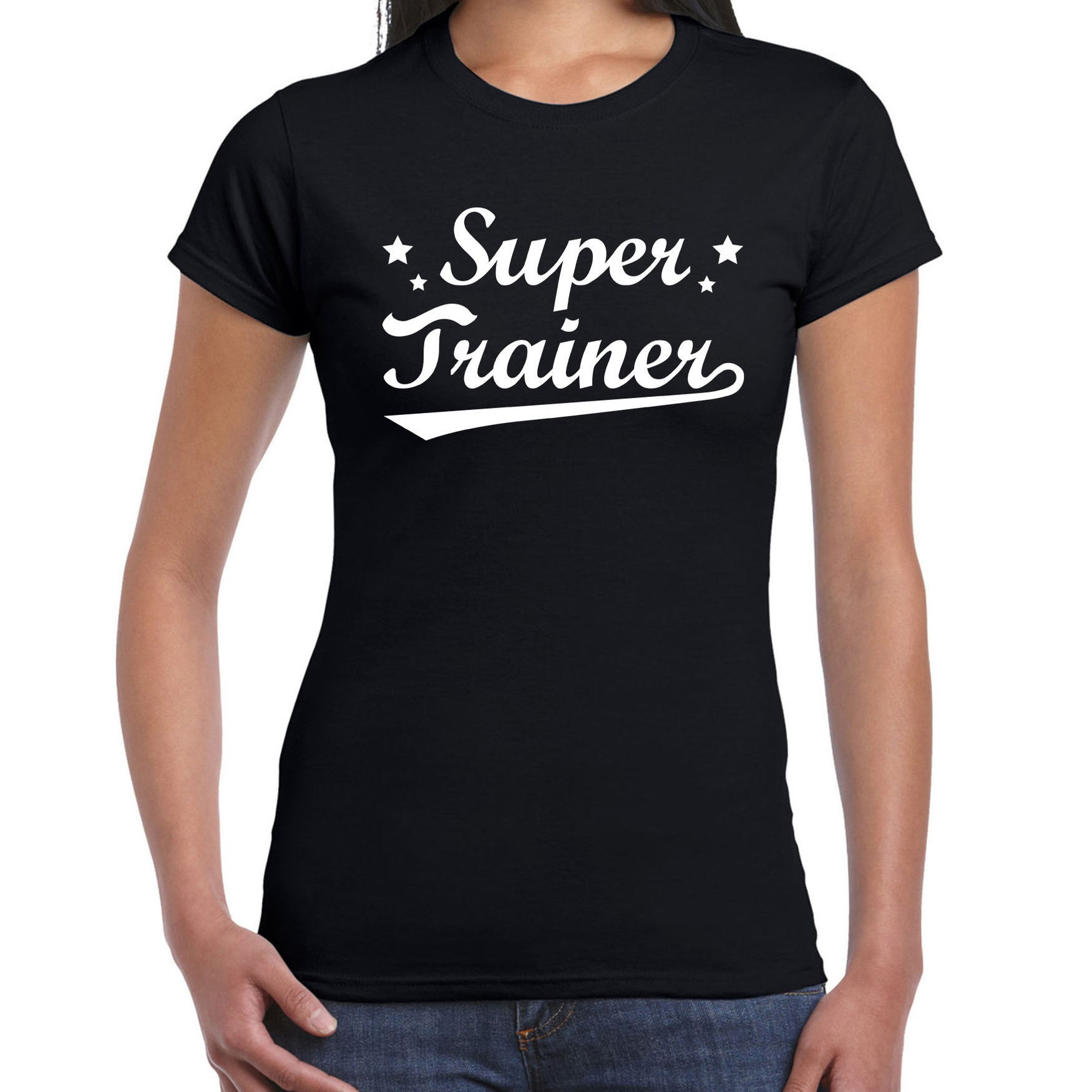 Super trainer t shirt zwart dames beroepen shirt