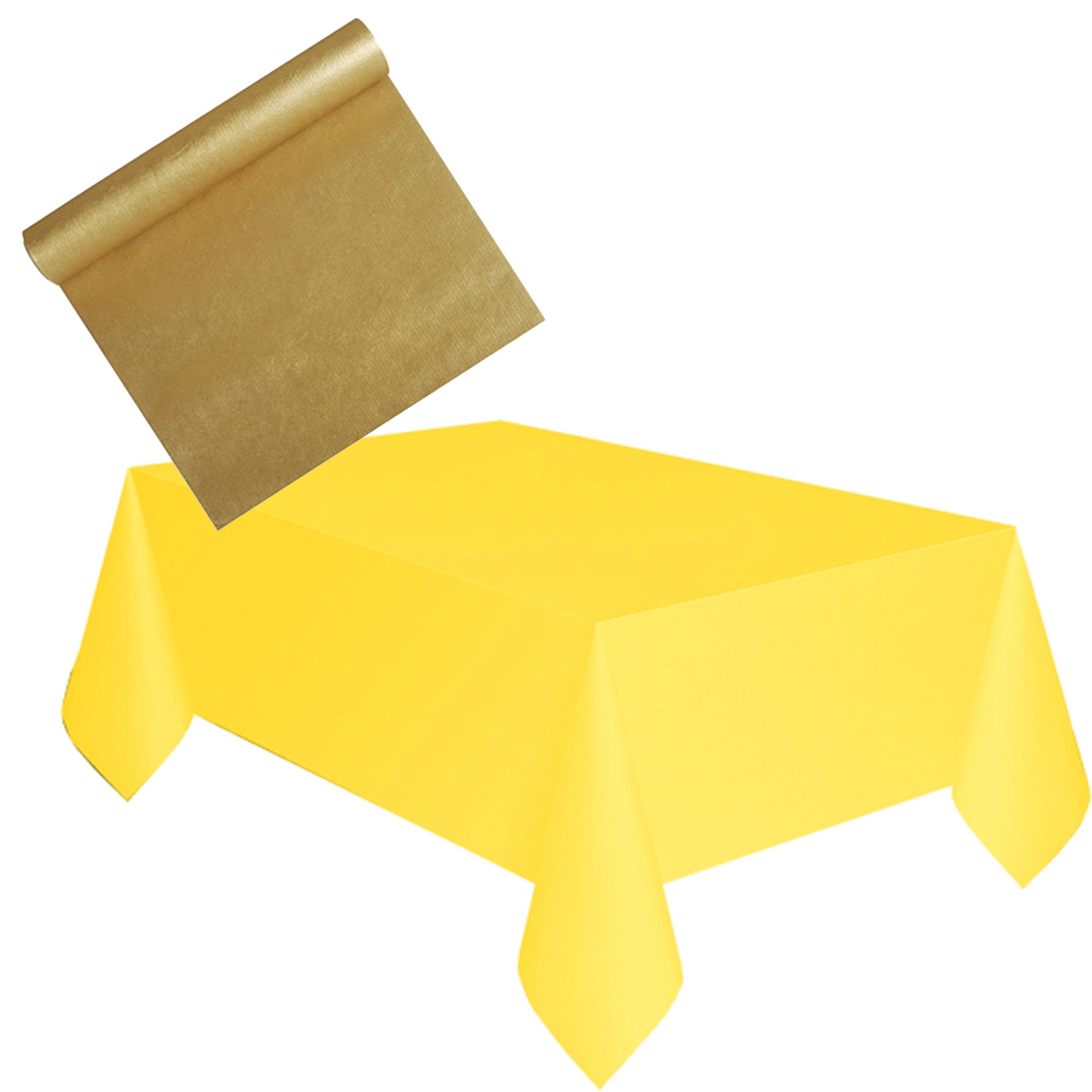 verrassing Habubu Republikeinse partij Tafelkleed met loper op rol - polyester - geel - goud - 120 x 180 cm  bestellen voor € 20.98 bij het Knuffelparadijs