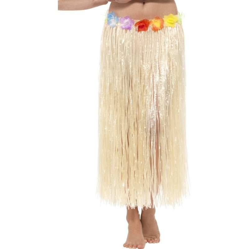 Toppers Lange Hawaii partydames verkleed rok met gekleurde bloemen