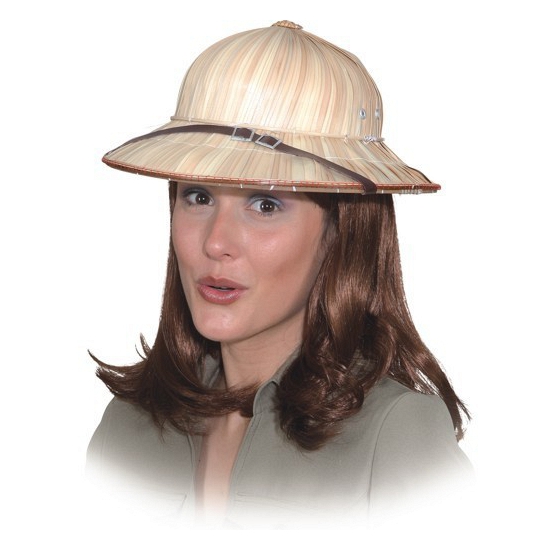 Tropen safari thema verkleed helm van stro 60 cm