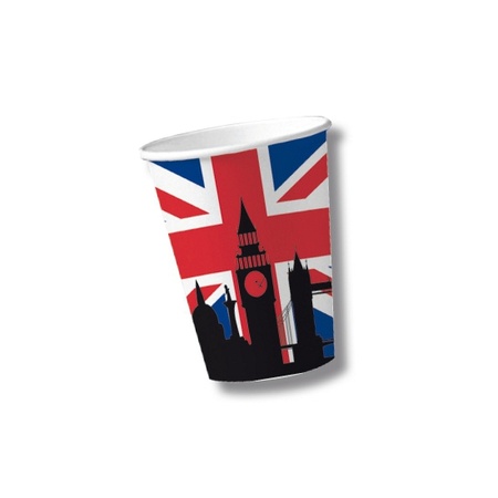 Great Britain print theme disposable cups 10x pieces